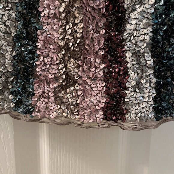 Peek Girls Sequin Skirt Striped Multicolor Gray Pink Rainbow Size Large 10 years - Picture 9 of 9